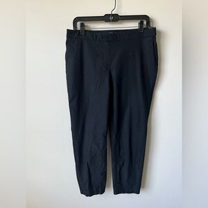 Theory Thanel Approach Pants Black Cropped Stretch Trousers Size 10